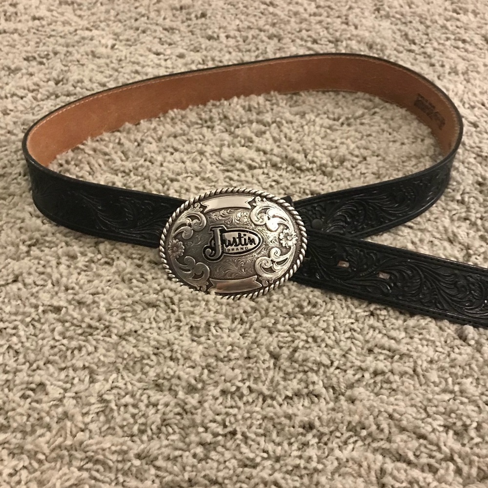 Black leather belt